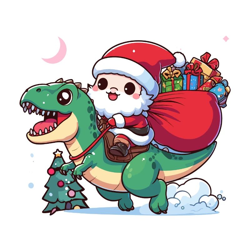 Weihnachtsmann und T-Rex