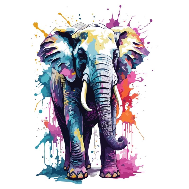 Elefant Coole Farbexplosion in der Savanne