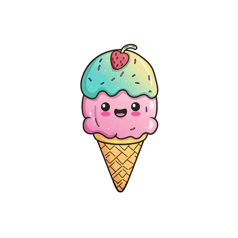 Eiscreme mit Gesicht