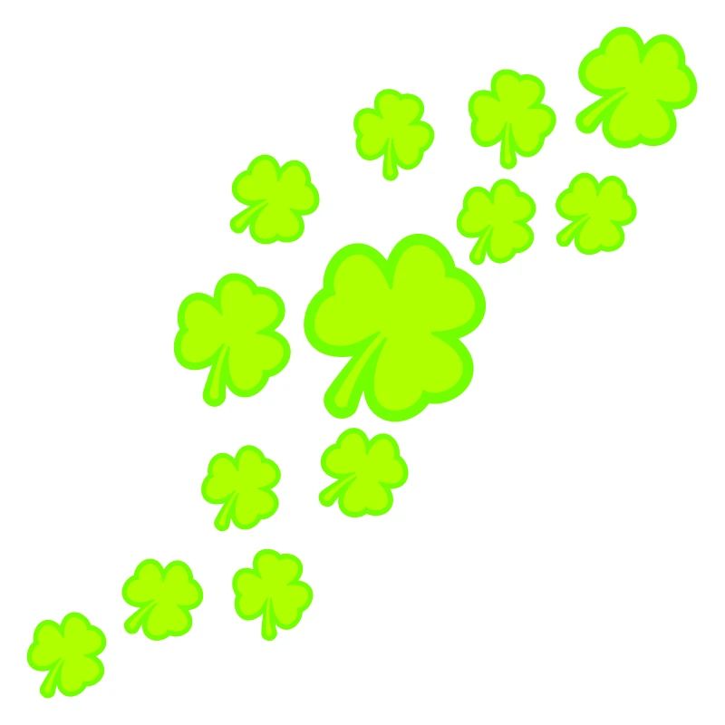 Shamrock Many Three-Leaf Leaves Green Pattern