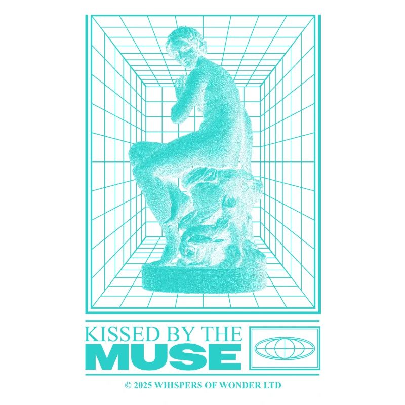 Neon statue in cyberspace