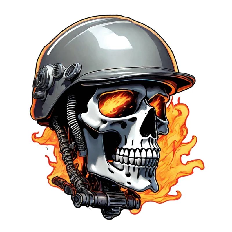 Skull - Skeleton - Skull - Motorcycle Helmet