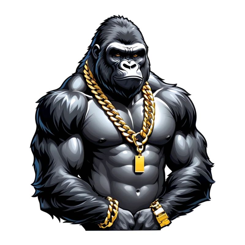 Gorilla with Gold Chain