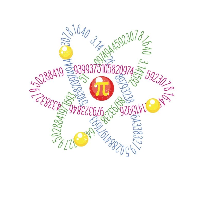 Math Lover, Pi Tag, Atom Symbol, Numbers 3.14