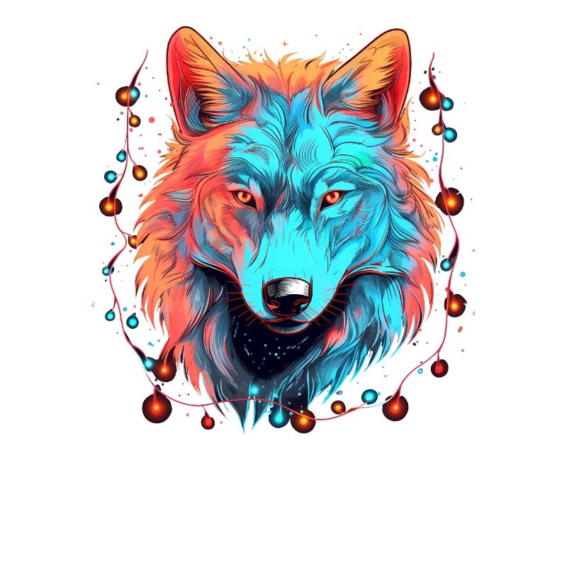 Wolf mit Weihnachtslichtern, Love Wolfs