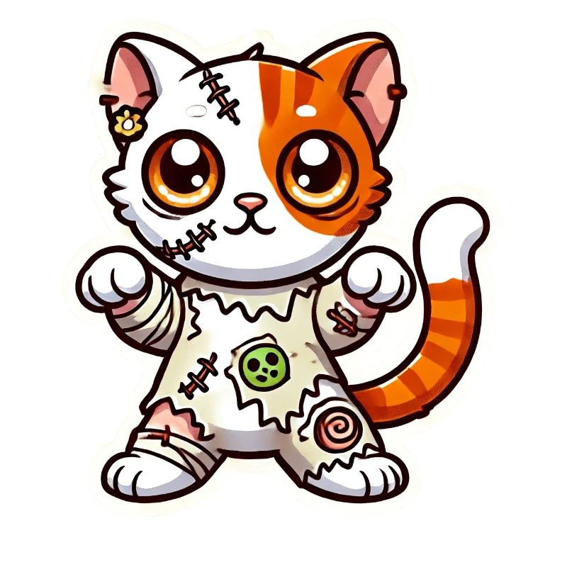 Süßes Zombie Katze Halloween Kostüm Süßes oder Saures!