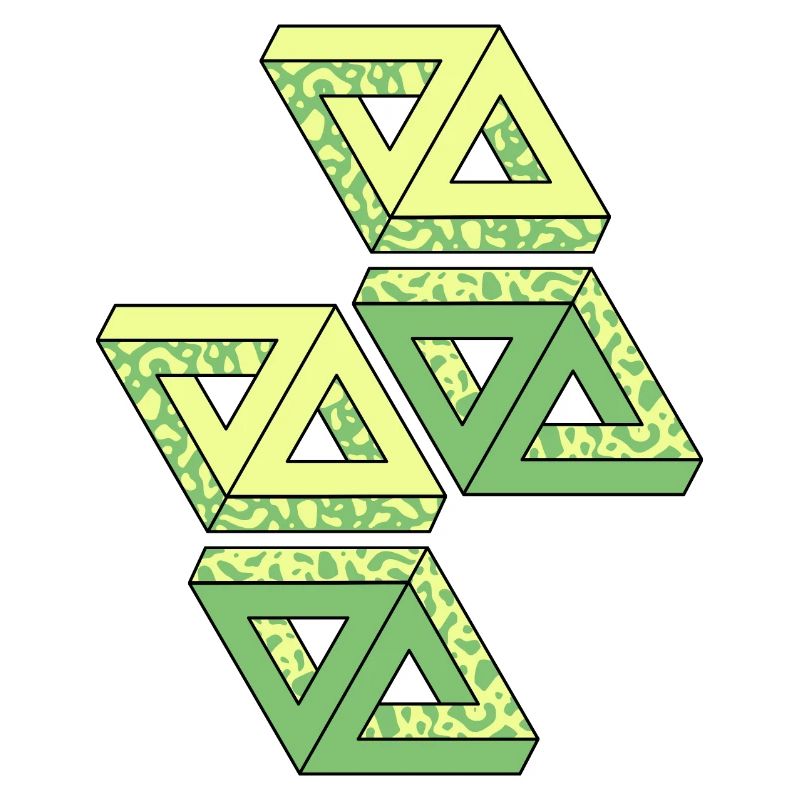 Penrose Triangle Tribar Impossible figure