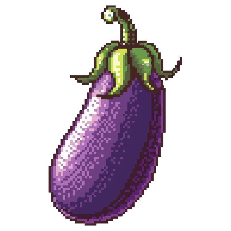 Eggplant Pixel Icon