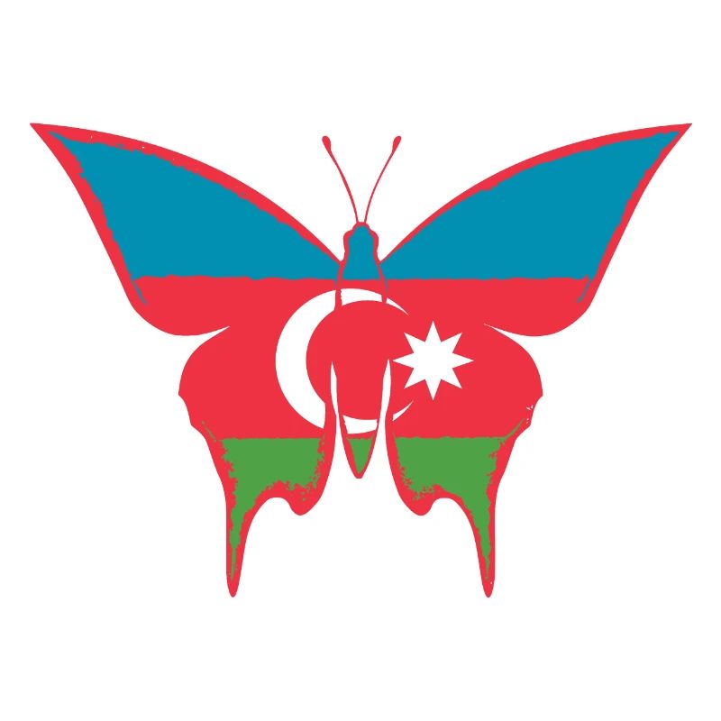 Drapeau de l’Azerbaïdjan papillon