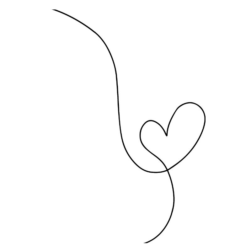 Heart black line drawing