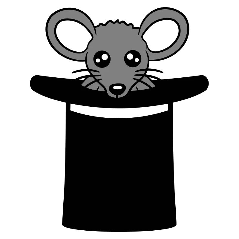Mouse in Wizard Hat Top Hat Little Mouse Cute