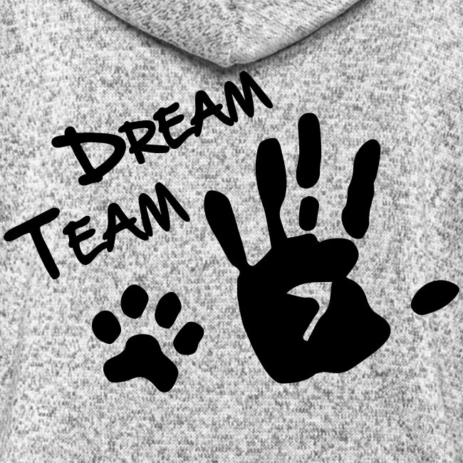 Vorschau: Dream Team Hand Hundpfote - Frauen Kapuzen-Fleecejacke