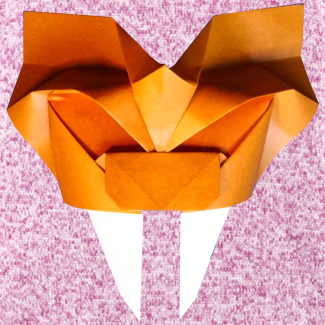 Origami Saber Toothed Tiger Mask - Origami Tiger