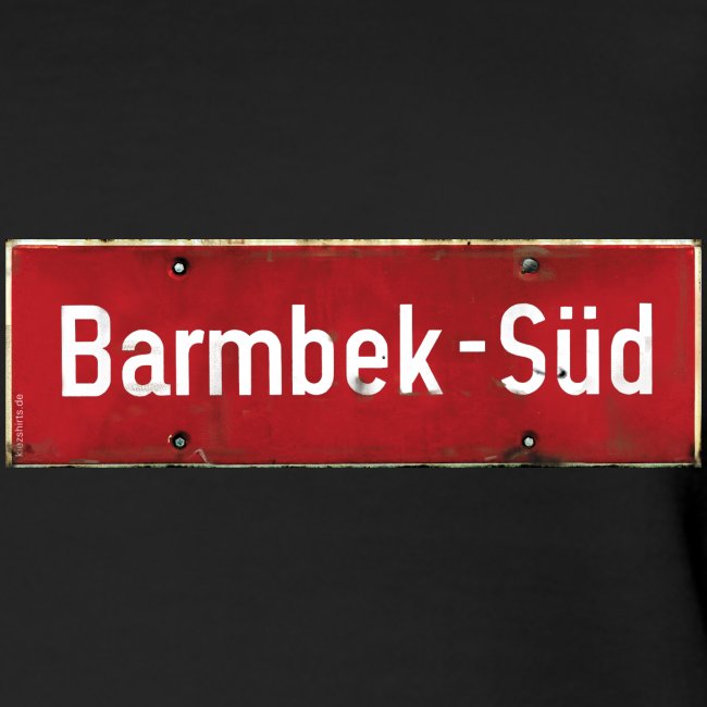 HAMBURG Barmbek Sued Ortsschild rot antik