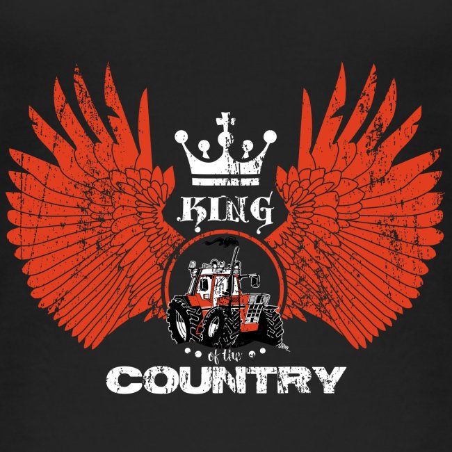 WINGS King of the country wit rood op zwart