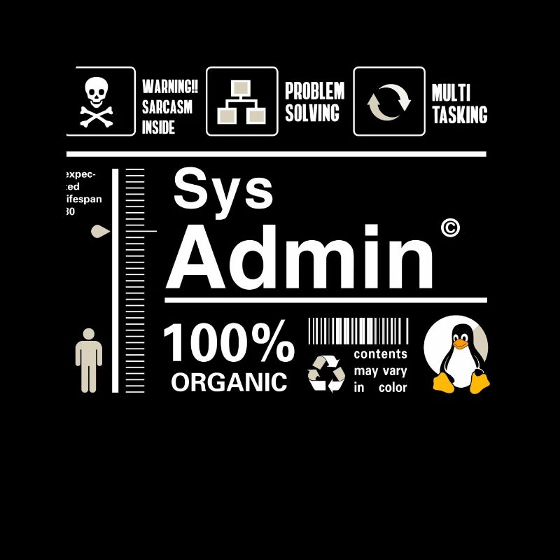 Sys Admin Penguin Ordinateur Nerd pc Platine cpu inh