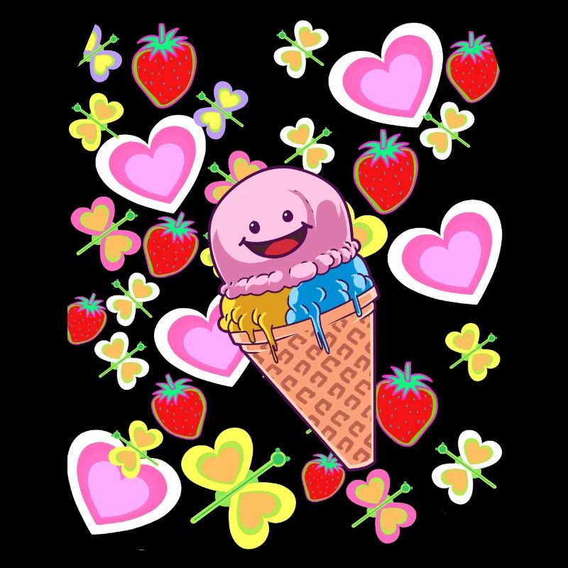 Sommer Retro Eis Eiskrem Kinder Kind Eiscrem