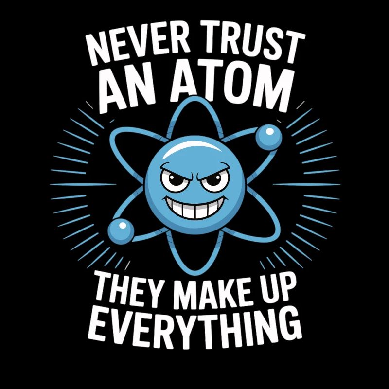 Funny Physics Shirt – Don't Trust an Atom Saying