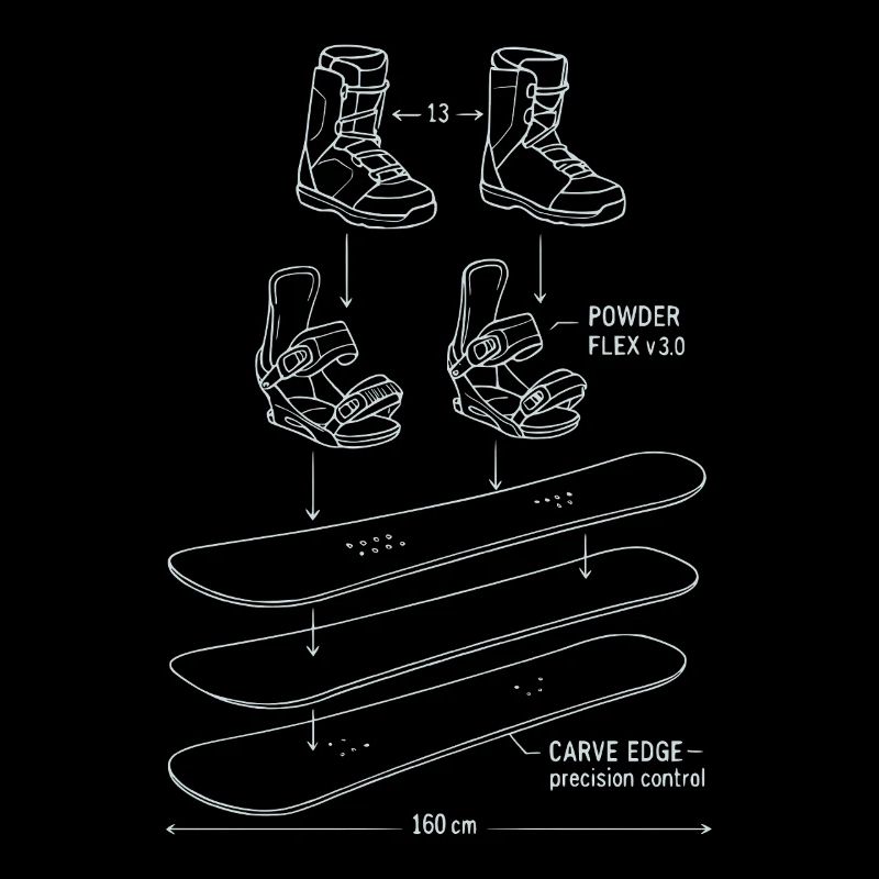 Conception de technique de plan de snowboard