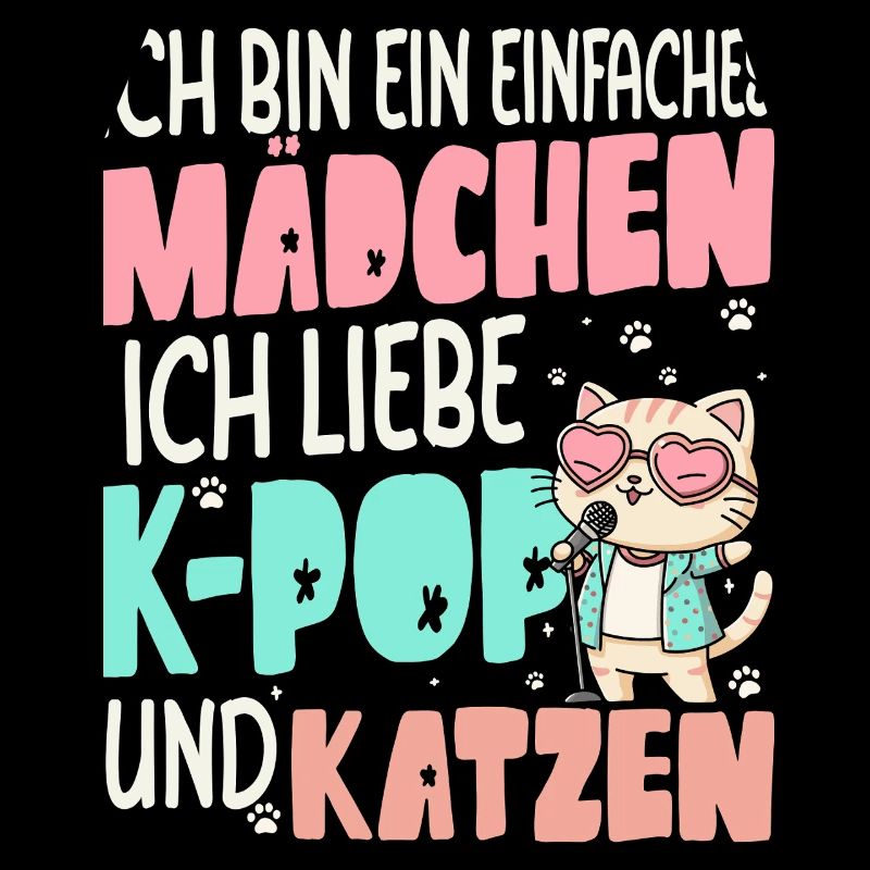 Ich Liebe K-Pop Und Katzen Einfaches Mädchen