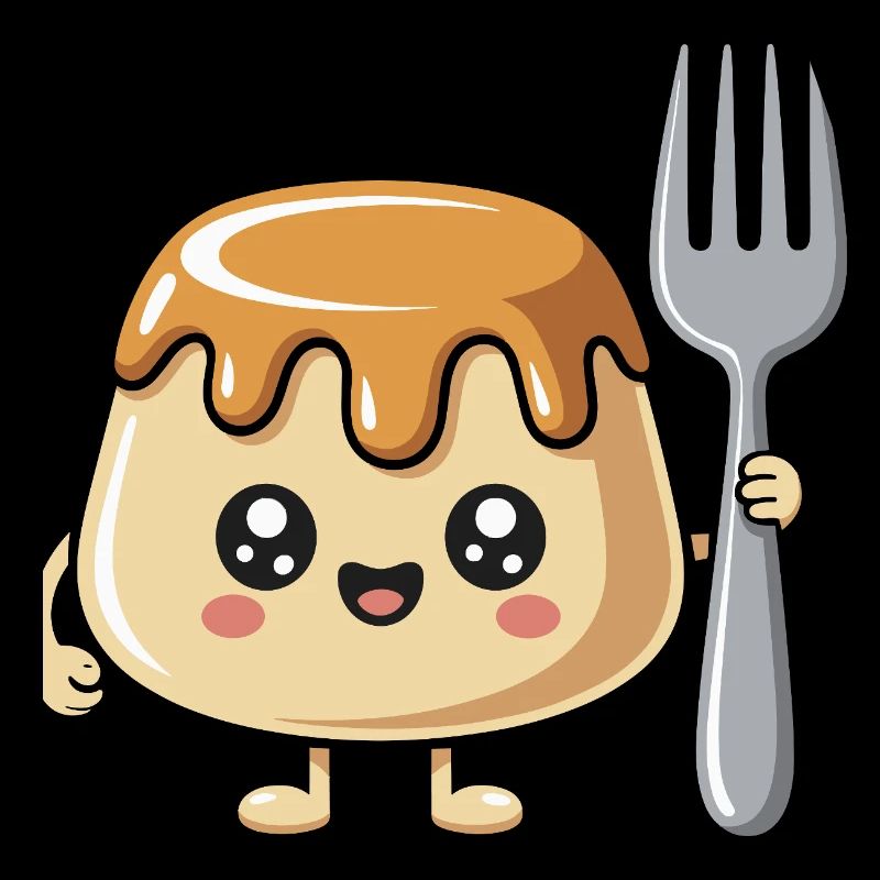 Pudding with fork