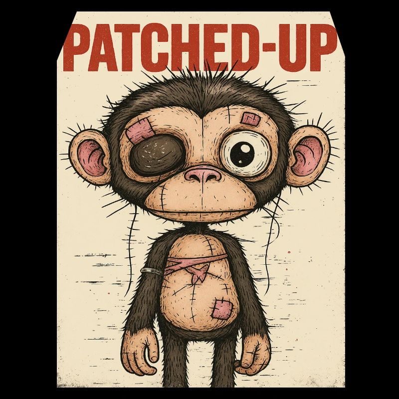 Patchwork Affe: Gepatcht und Tapfer