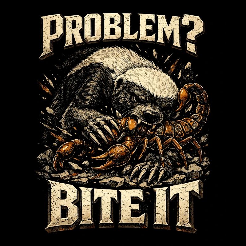 Honigdachs Honey Badger Tier Problem? Bite It