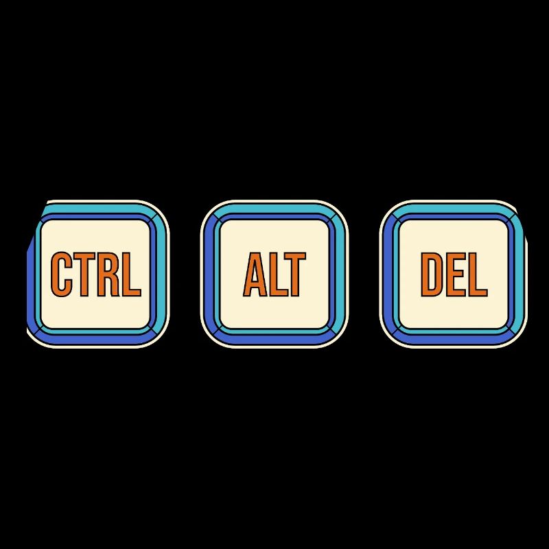 Retro Keyboard Keys CTRL ALT DEL