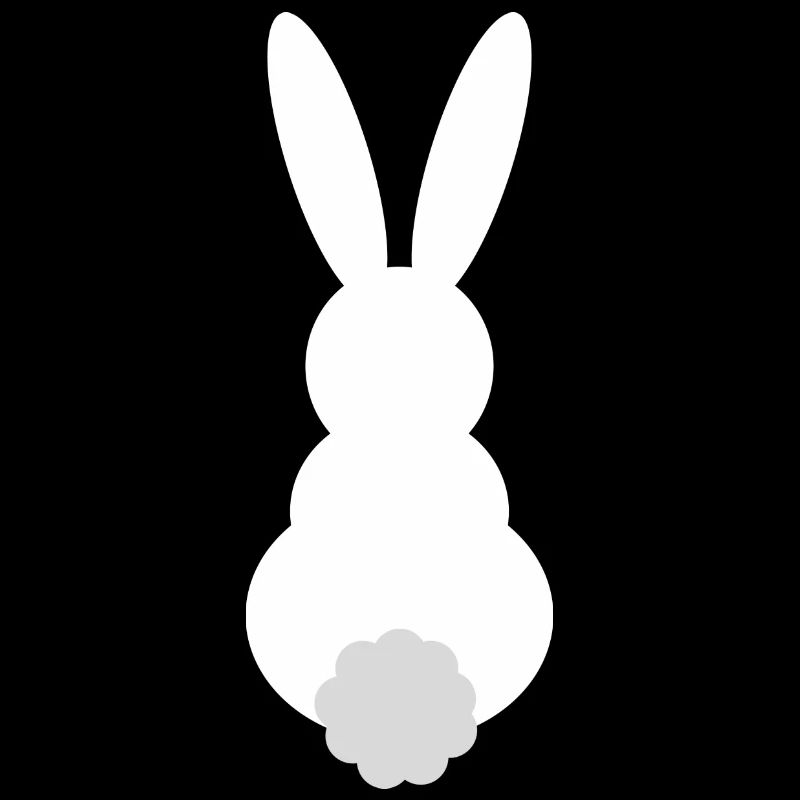 Silhouette de lapin avec une queue duveteuse