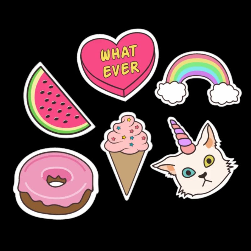 Emojis - Katze, Regenbogen, Wassermelone, Eiscrem
