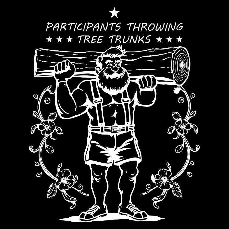 Tree trunk throwing competitors