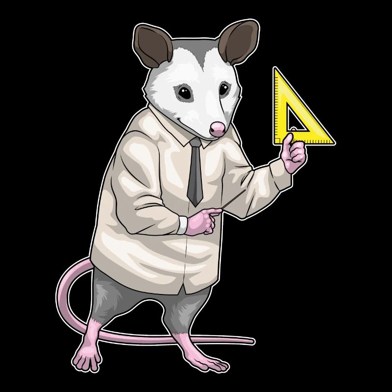 Opossum professeur triangle règle maths
