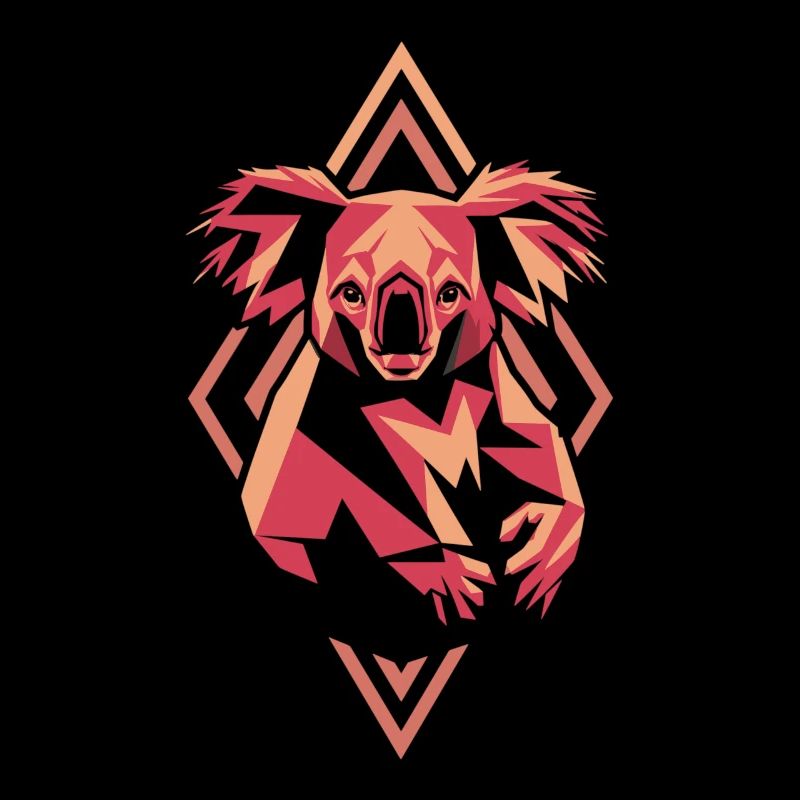 Geometric koala in retro style