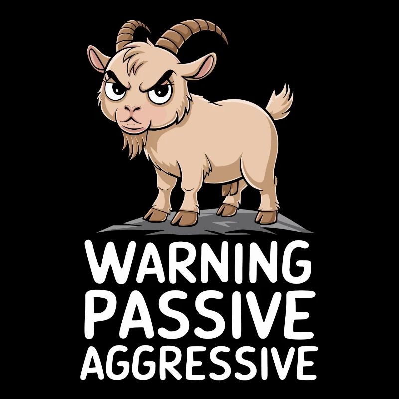 Caution Passive-Aggressive Goat Warning Humor