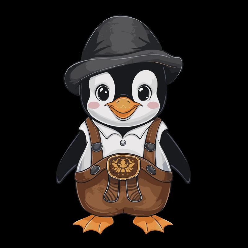Cute penguin in leather pants Bayer