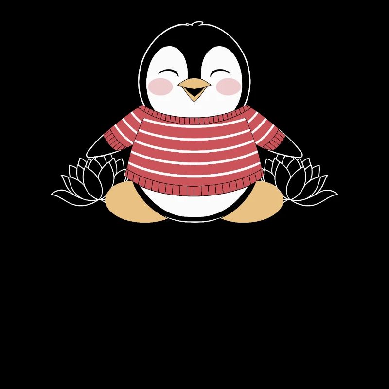 Pingouin méditant en pull rayé
