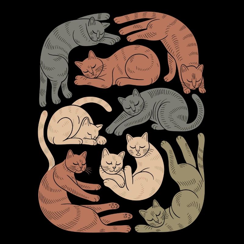 Entspannte Boho Katze Muster