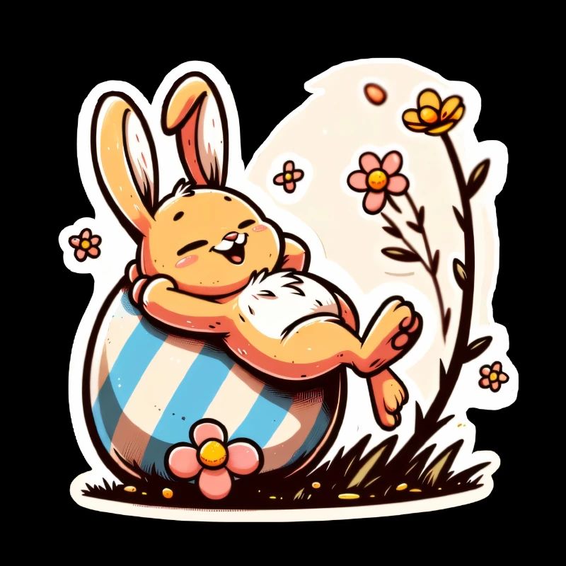 Easter bunny lazy and cute