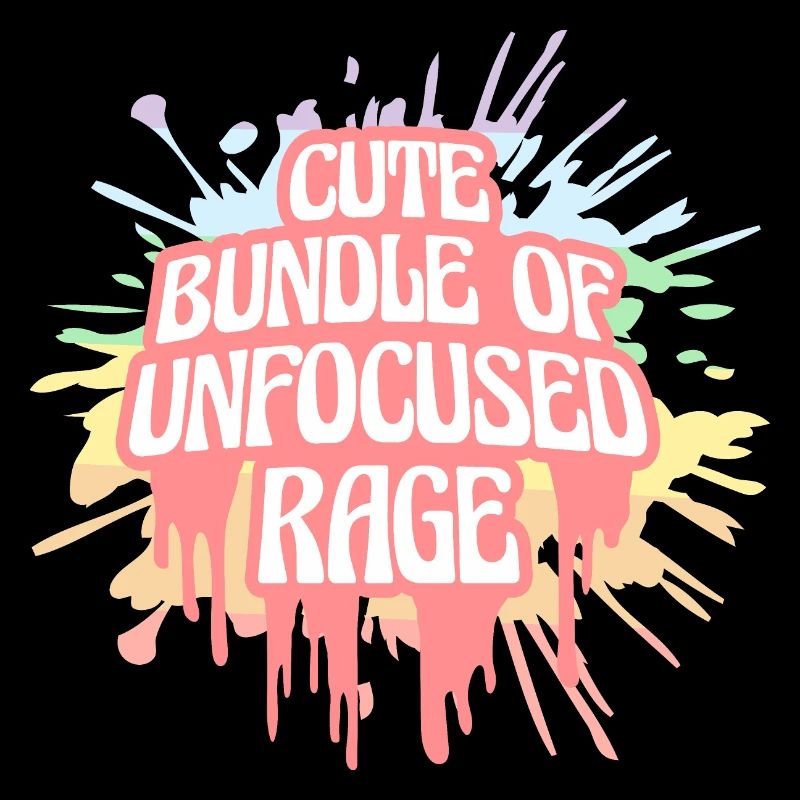 Drôle Mignon Bundle De Rage Non Focalisée Arc-en-Ciel Goth