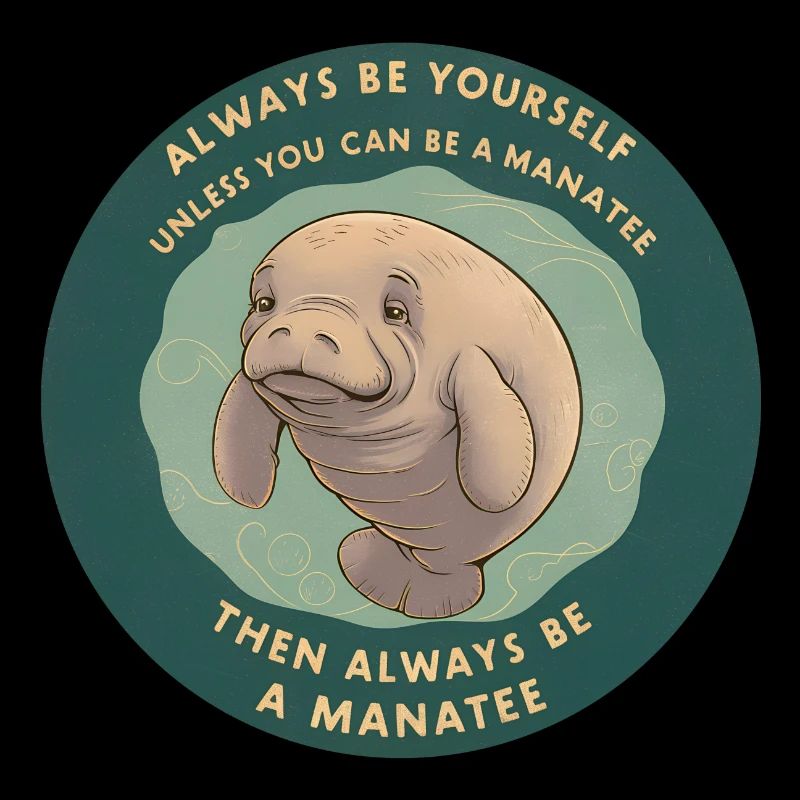 Sei Du selbst oder sei ein Manatee Lebensweisheit