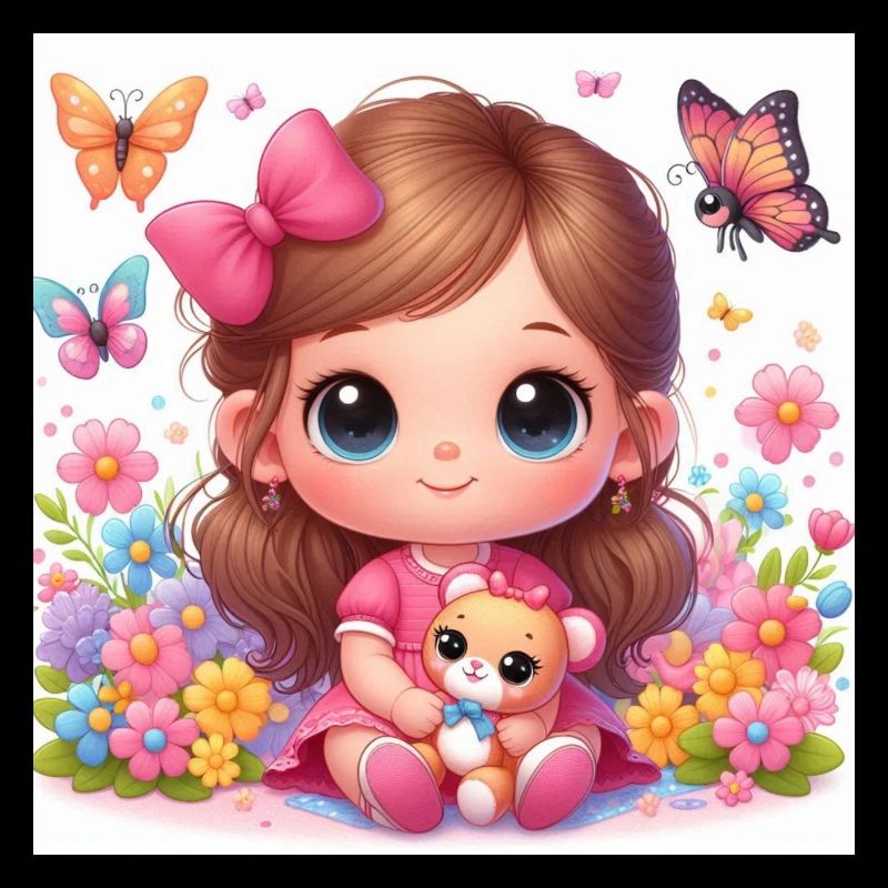 Kleines Mädchen mit ihrer Tigger-Puppe