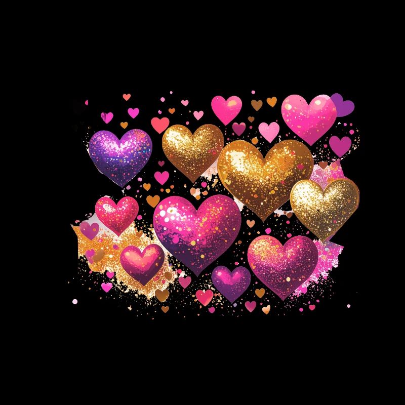 coeurs,or,rose,graffiti,coeur