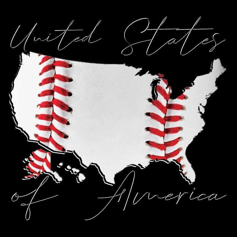 USA | echter Baseball | Landkarte Script