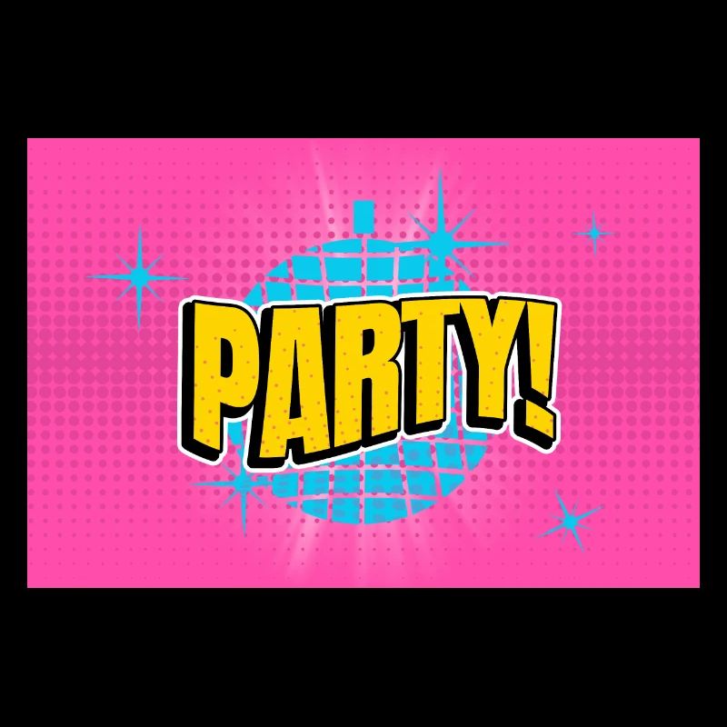 Party Disco Comic Style Bubble Graffiti Lettering