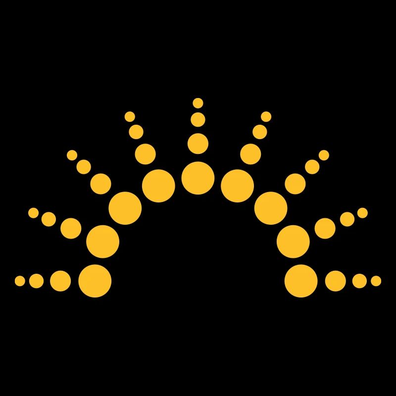 Half-circle circles points Sun logo