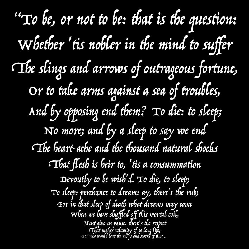 Sein oder Nichtsein 02 (weißer Text)