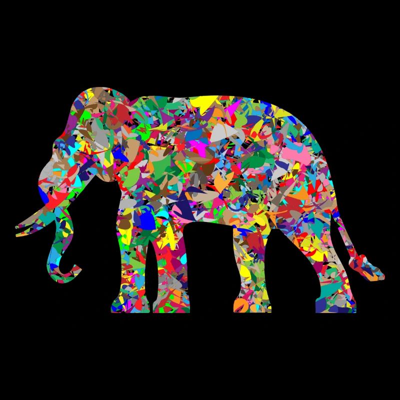 Elefant bunte Farbkleckse Geschenk Geschenkidee