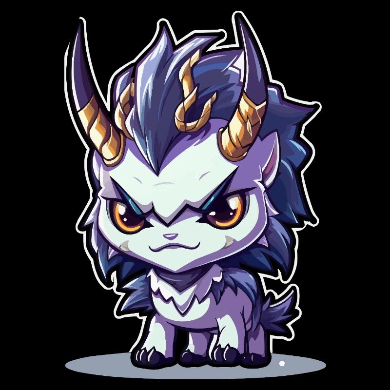 Small Chibi Style Horned Dragon