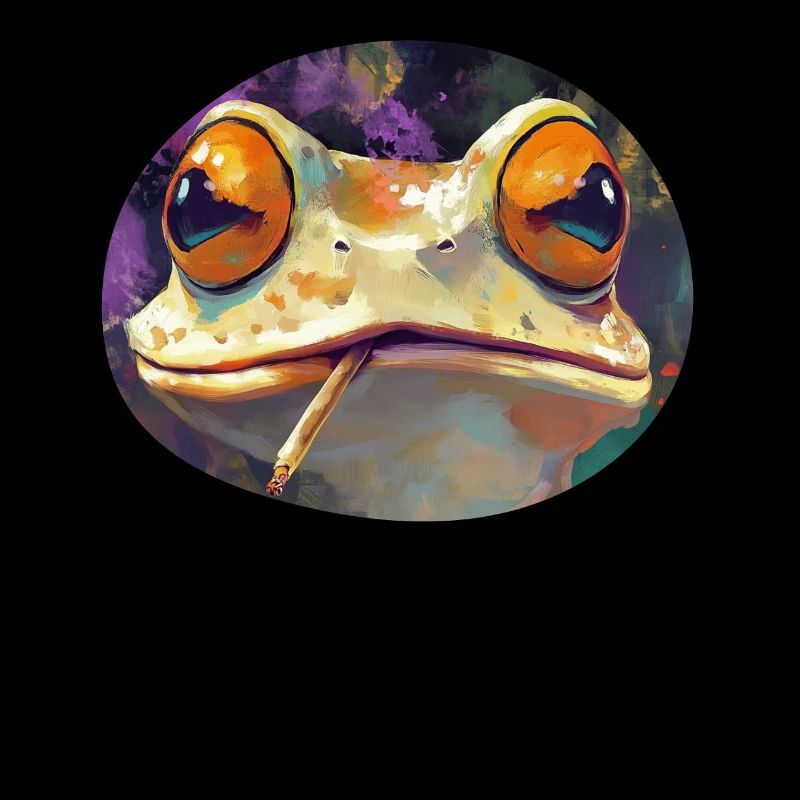 Stoned Frog Prince Smoking Weed: Funny Cannabis Toad