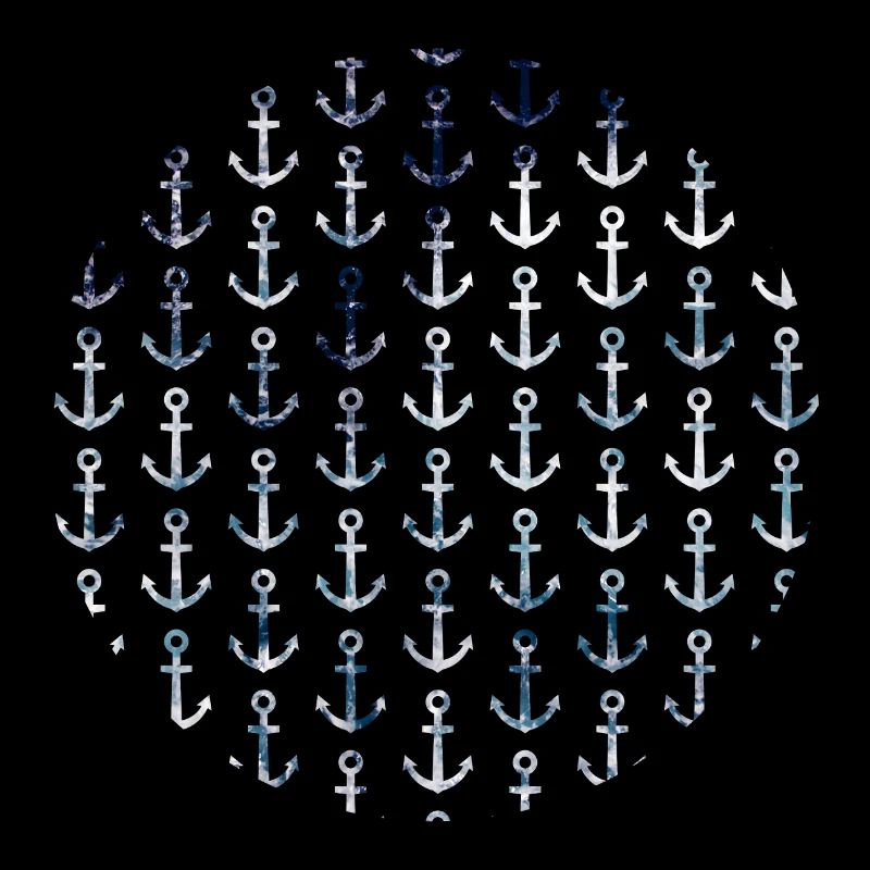 Maritime anchor pattern in circular shape